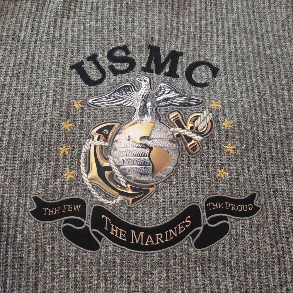 United states marine corp semper fi full zip Knit embroidered sweater XL NWT‎ - Picture 6 of 10